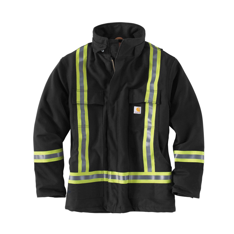 Carhartt High Visibility Striped Duck Traditional Coat Macron Safety